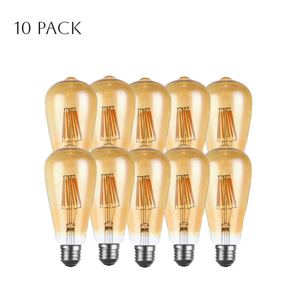10-pack E27 LED Edison-lampen – dimbaar vintage amberkleurig glas ~4174 