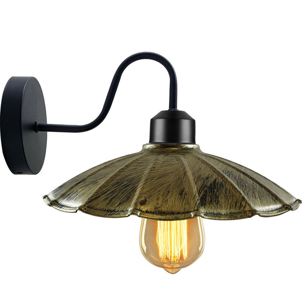Rustic Wall Light For Living Room ~1214 – Brushed Brass / With Bulb
