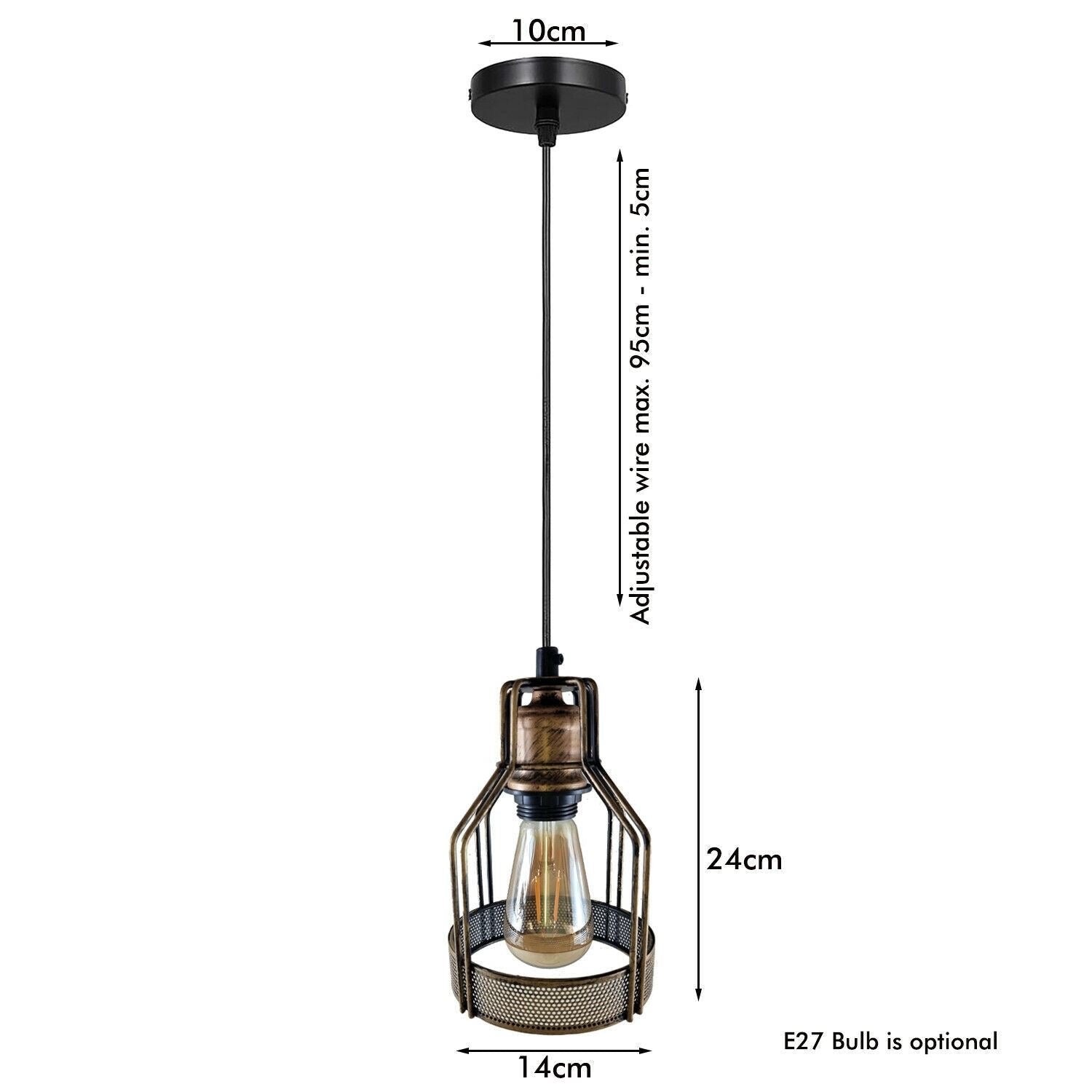 Vintage Retro Industrial Ceiling Pendant Living Room Kitchen Indoor Hanging Lamp Bird Cage Lighting~1202 - LEDSone UK Ltd