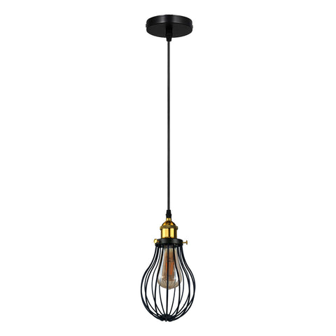 Modern Vintage Industrial Black Metal Wire Cage Loft Pendant Lamp Ceiling Light~3448