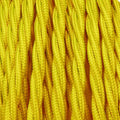 1M/5M/10M 3 Core Twisted Electric Cable Solid Yellow Color Fabric 0.75mm~3068