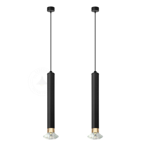 Modern Cylinder Black Long Tube Pendant Lights ~4602