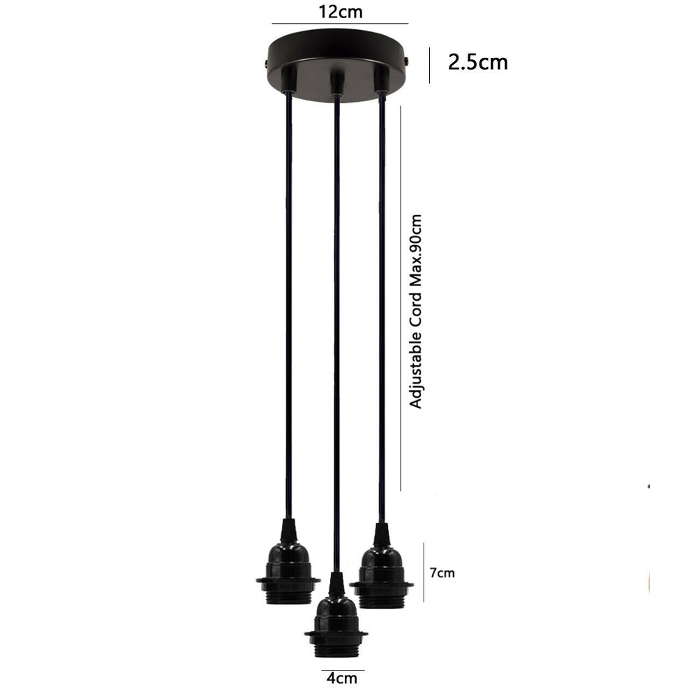 Ceiling E27 DIY Ceiling Rose Light PVC Flex Cluster Pendant Lamp Holder Suspension Set~2278 - LEDSone UK Ltd