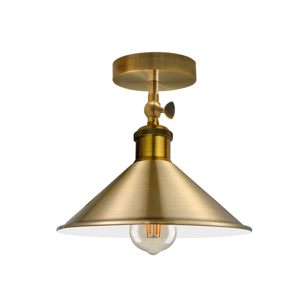 Lámpara de techo de metal ajustable con montaje semi empotrado ~5132 – Latón amarillo / Sí