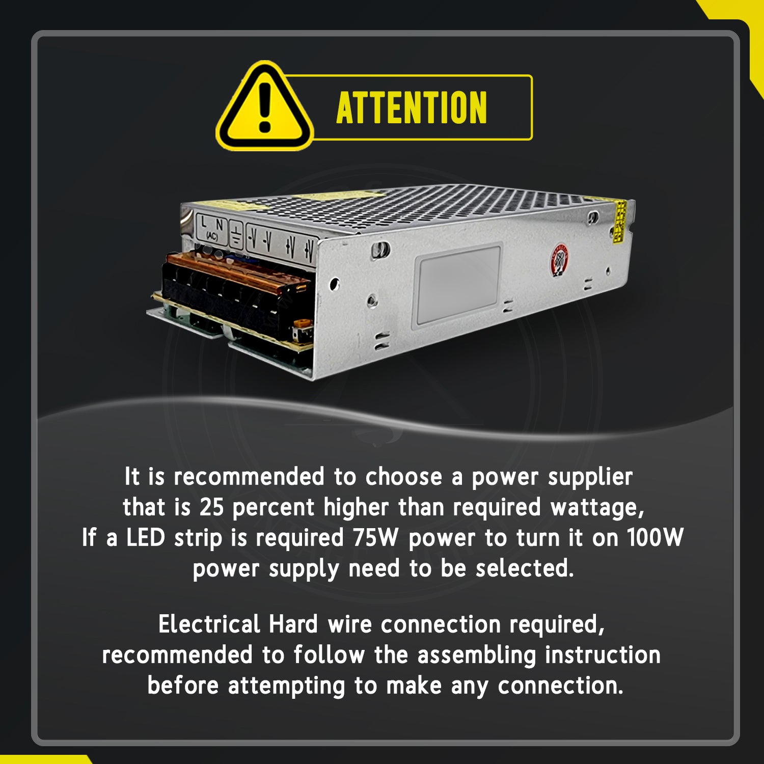 LED Driver DC 5V 10w IP20 2 Amp Constant Voltage Transformer - Attention Details