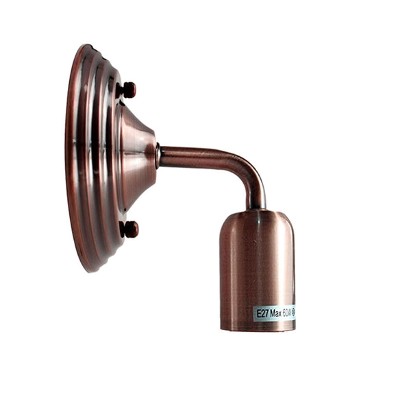 Industrial Wall Light Vintage Metal E27 Wall Sconce for Living Room, Kitchen ~3792 – Copper / No