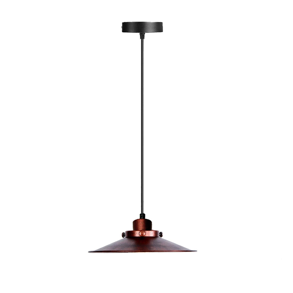 Rustic Red Flat Lamp Shade Ceiling Pendant~2822 - LEDSone UK Ltd