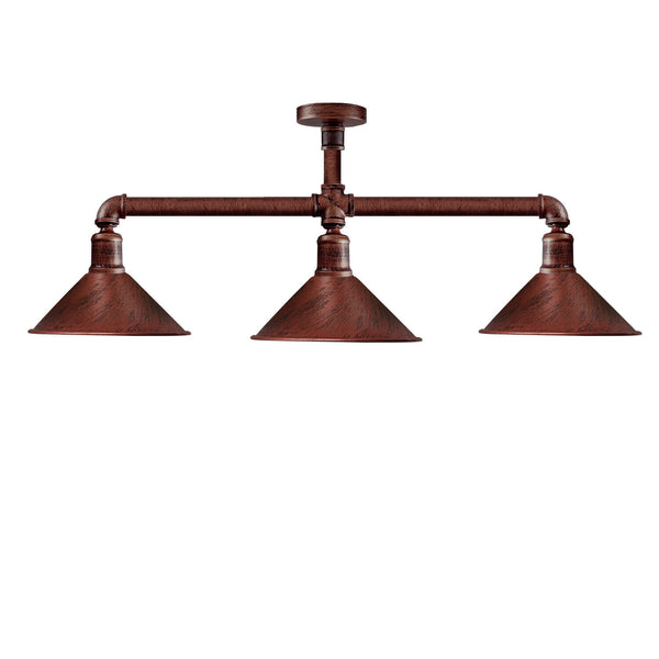 Vintage industriële waterleiding plafondlamp, retro steampunk verlichting, VK ~ 3526 – Rustiek Rood / Nee