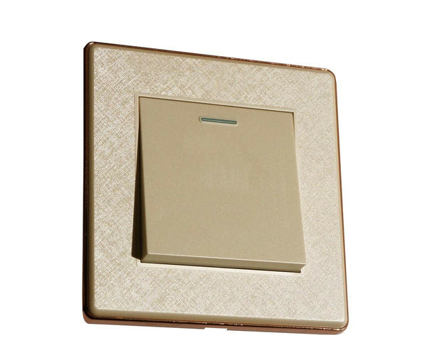 1/2/3 Gang Wall Switch Screw less Brushed Gold Light Switch~3616 – Textured Creem 1 Gang