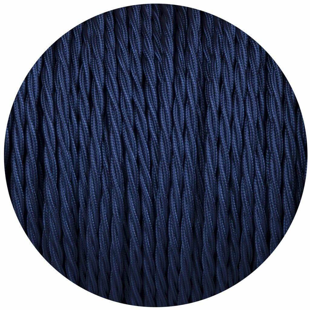 2 Core Twisted Electric Cable Dark Blue colour 5m fabric 0.75mm