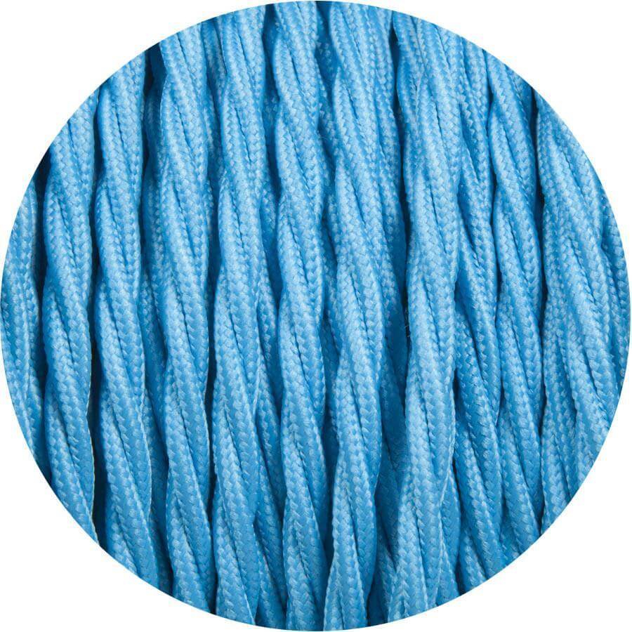 2 Core Twisted Electric Cable Light Blue colour 5m fabric 0.75mm