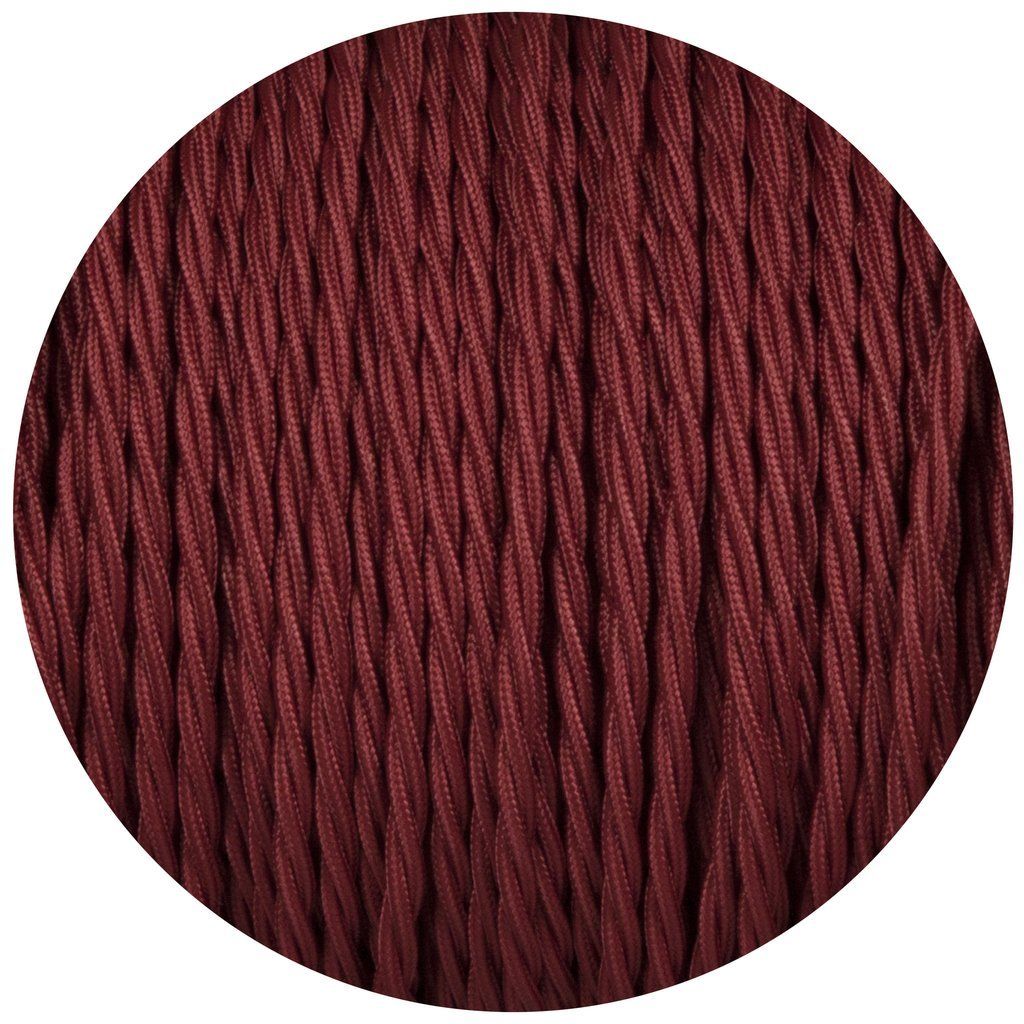 2 Core Twisted Electric Cable Burgandy colour 5m fabric 0.75mm