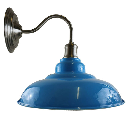 Light blue colour Modern Industrial Indoor Wall Light Fitting Painted Metal Lounge Lamp~1662 - LEDSone UK Ltd