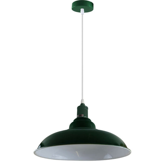 Green colour Modern Vintage Industrial Retro Loft Metal Ceiling Lamp Shade Pendant Light~1646 - LEDSone UK Ltd