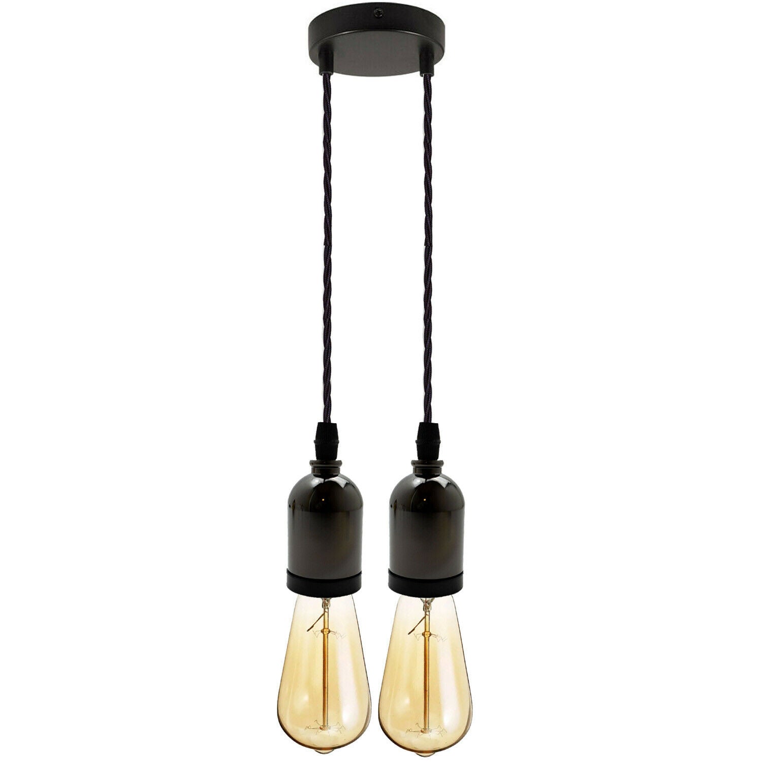 Black Multi Outlet E27 Metal Vintage Hanging Ceiling Pendant Lights~2058 - LEDSone UK Ltd