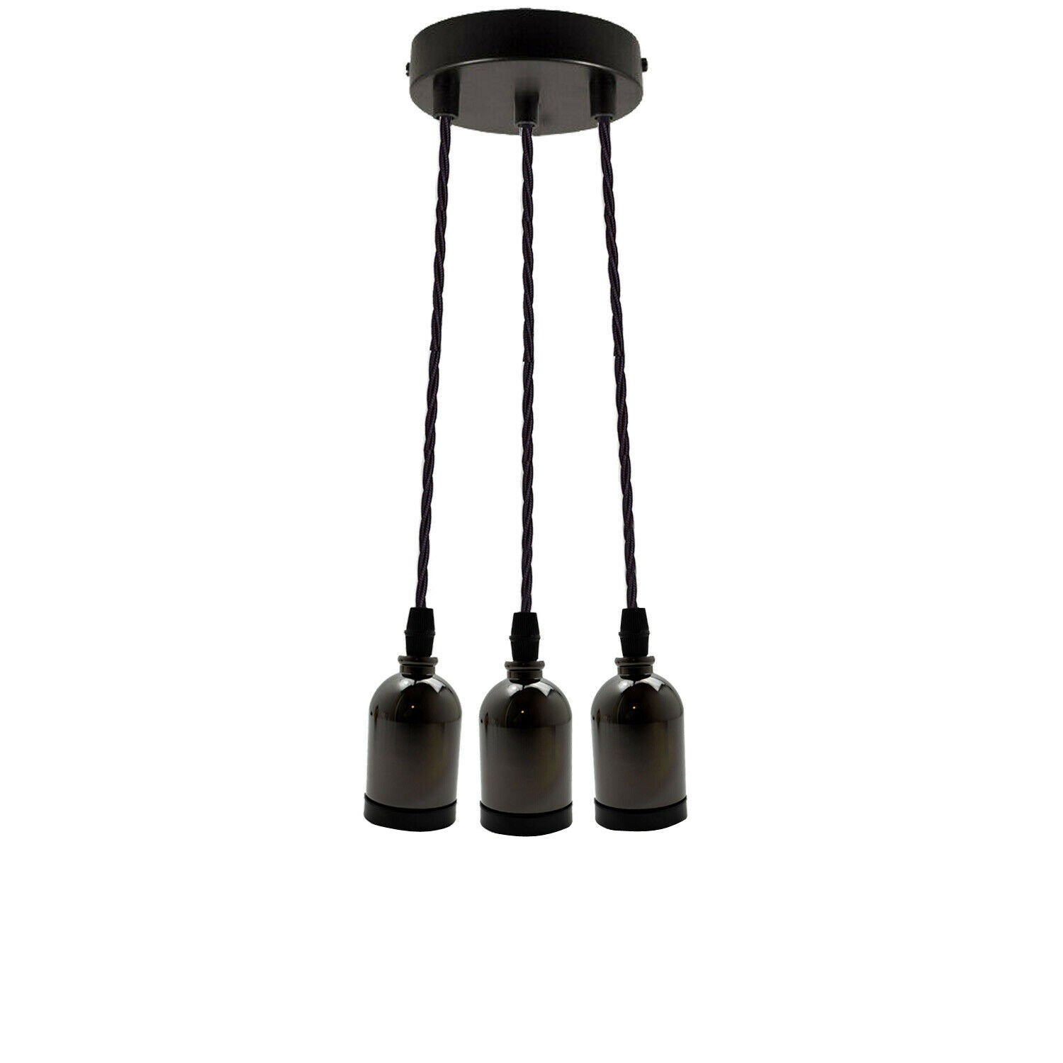 Black Multi Outlet E27 Metal Vintage Hanging Ceiling Pendant Lights~2058 - LEDSone UK Ltd