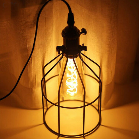 Metal Pendant Light Shade Ceiling Industrial Geometric Wire Cage Lampshade~4148