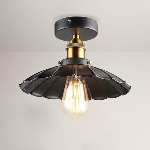 Zwarte plafondlamp met plafondbevestiging~2225 – Zwart / Ja