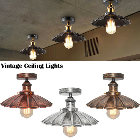 Vintage Retro Industrial Flush Mount Farmhouse Ceiling Light Shade chandelier UK~2225 - LEDSone UK Ltd