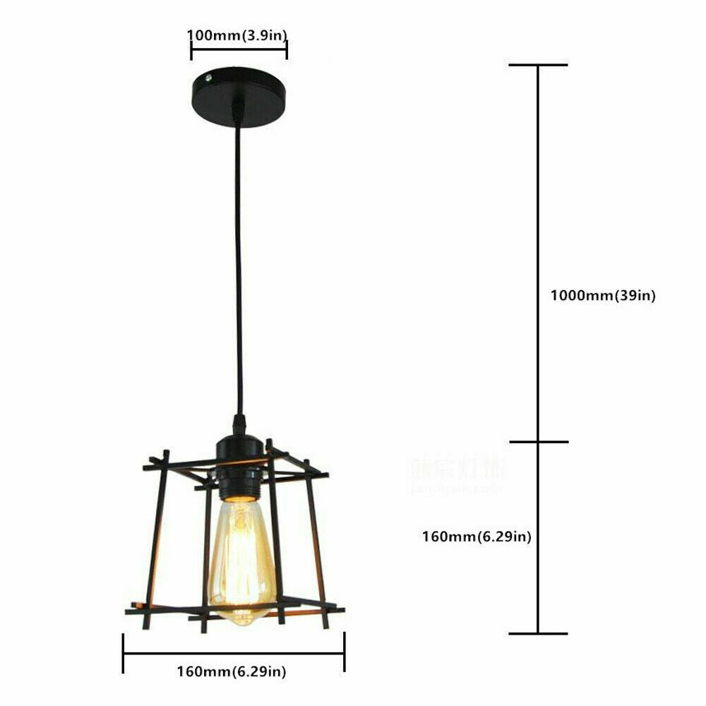 Modern Ceiling Hanging Cage Pendant Light Lamp shade Retro Industrial Loft Style~2123 - LEDSone UK Ltd