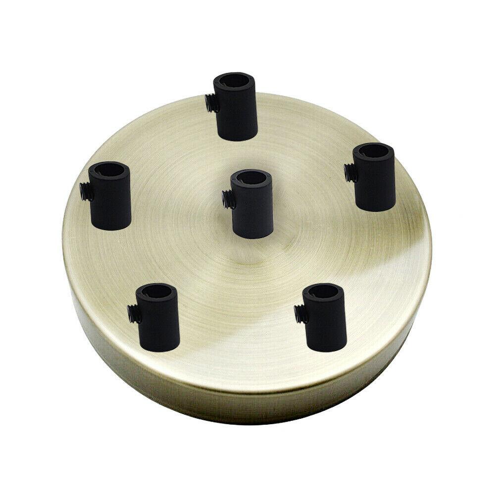6 Outlet Green Brass Metal Ceiling Rose 120x25mm