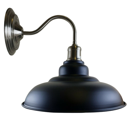 Black colour Modern Industrial Indoor Wall Light Fitting Painted Metal Lounge Lamp~1665 - LEDSone UK Ltd