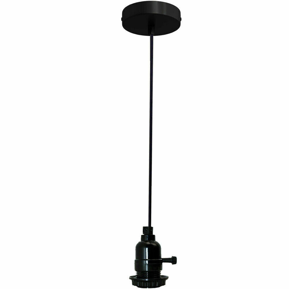 Multi Way Black Modern Ceiling Pendant Fitting LED Light Bulbs Lampshade UK~2257 - LEDSone UK Ltd