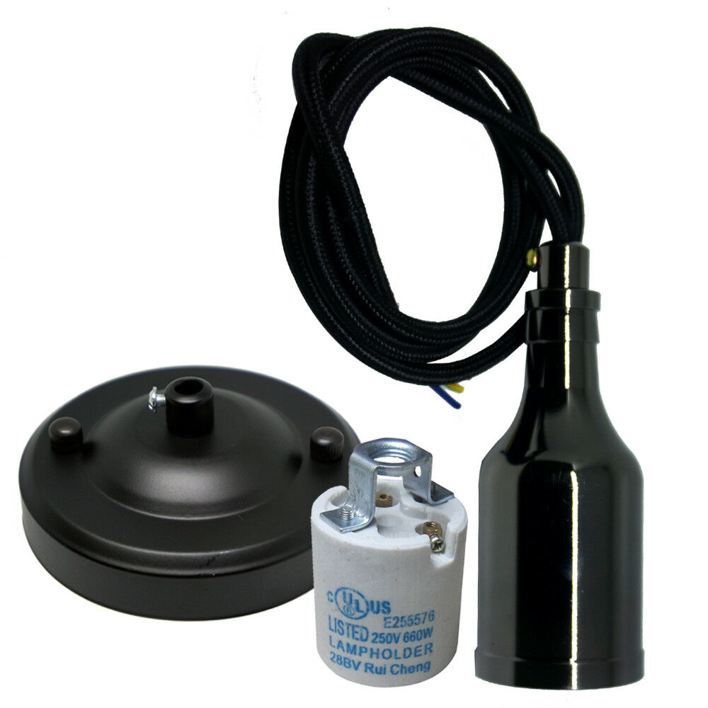 Black Bulb Holder Pendant Light~3136 - LEDSone UK Ltd