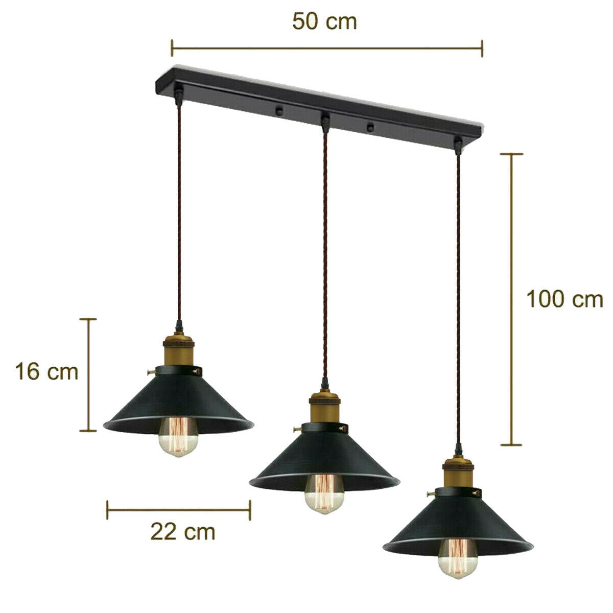 Chandelier Style Ceiling Pendant Light with FREE Bulbs Shade Industrial Loft Lampshades~2565 - LEDSone UK Ltd