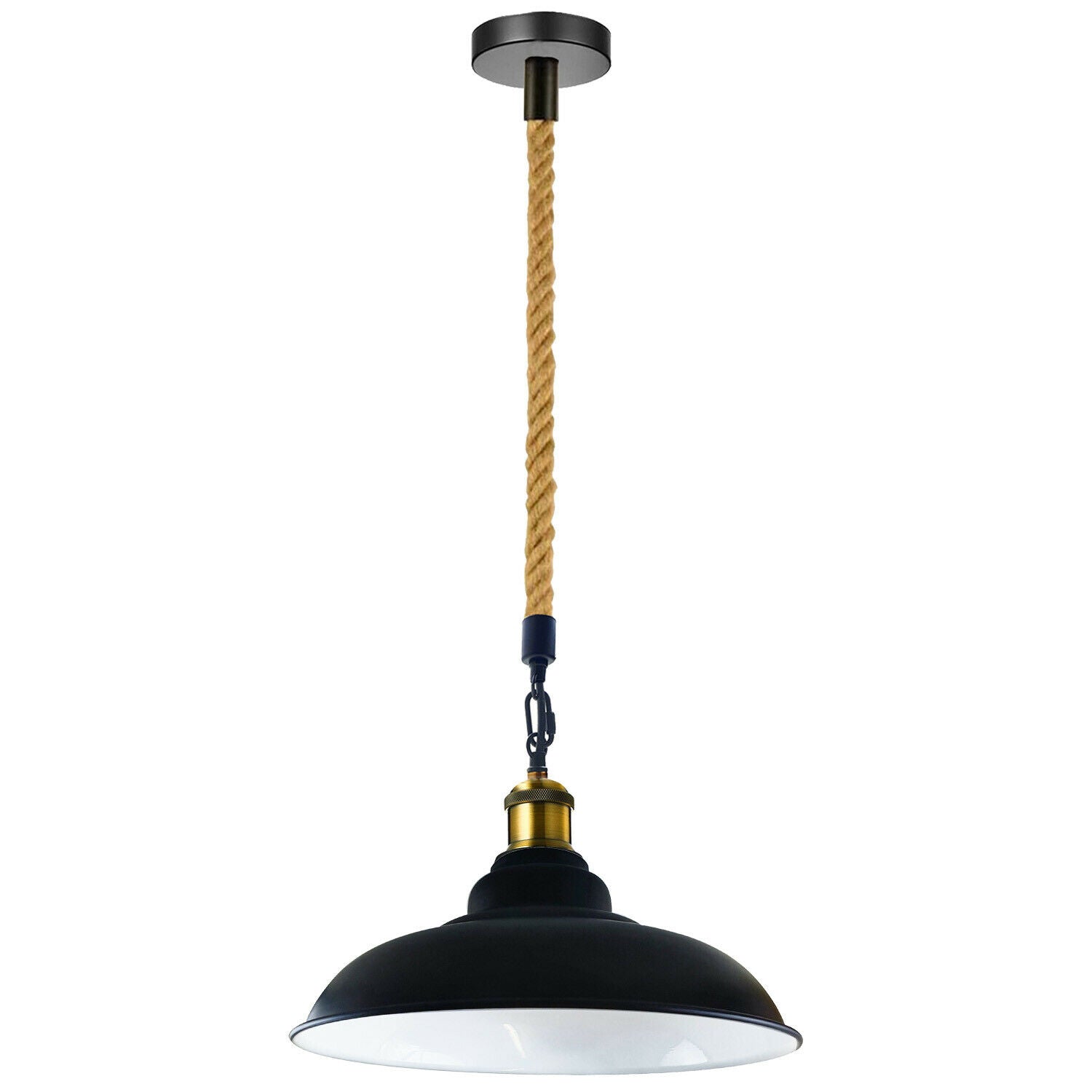 Bowl Shape Metal Ceiling Pendant Light Modern Hemp Hanging Retro Lamps~1654 - LEDSone UK Ltd