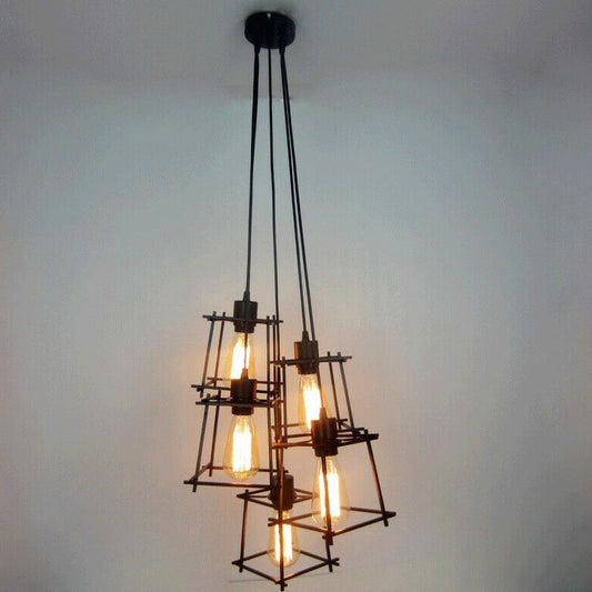 Vintage Industrial Retro Ceiling Light Cage Loft Chandelier Pendant Light Lamp~2143 - LEDSone UK Ltd