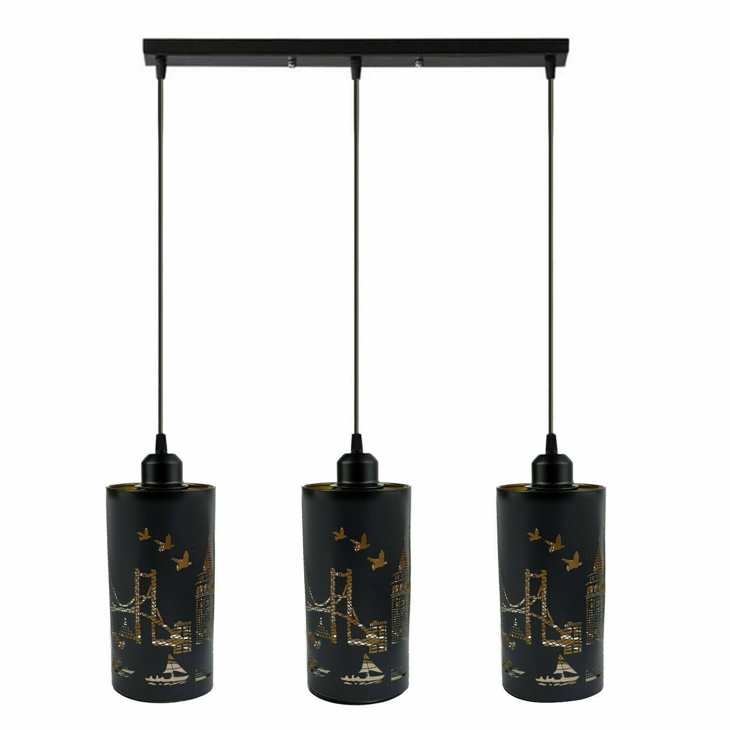 Modern Retro Style 3 Way Pendant Hanging Pattern Light Shade Lampshades~2092 - LEDSone UK Ltd