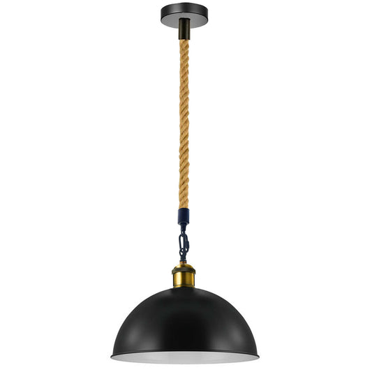 Dome Shape Metal Ceiling Pendant Light Modern Hemp Hanging Retro Lamps~1656 - LEDSone UK Ltd