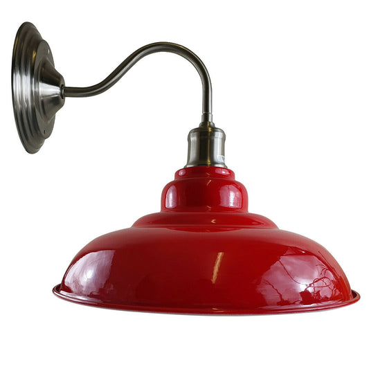 Red colour Modern Industrial Indoor Wall Light Fitting Painted Metal Lounge Lamp~1657 - LEDSone UK Ltd