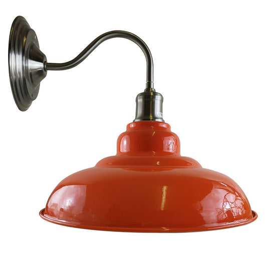 Orange colour Modern Industrial Indoor Wall Light Fitting Painted Metal Lounge Lamp~1658 - LEDSone UK Ltd