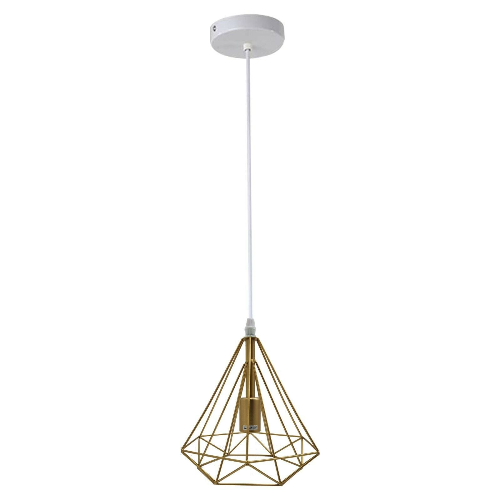 Vintage Metal Pendant Light Ceiling Industrial Modern Geometric Wire Cage Hanging Lampshade~2296 - LEDSone UK Ltd