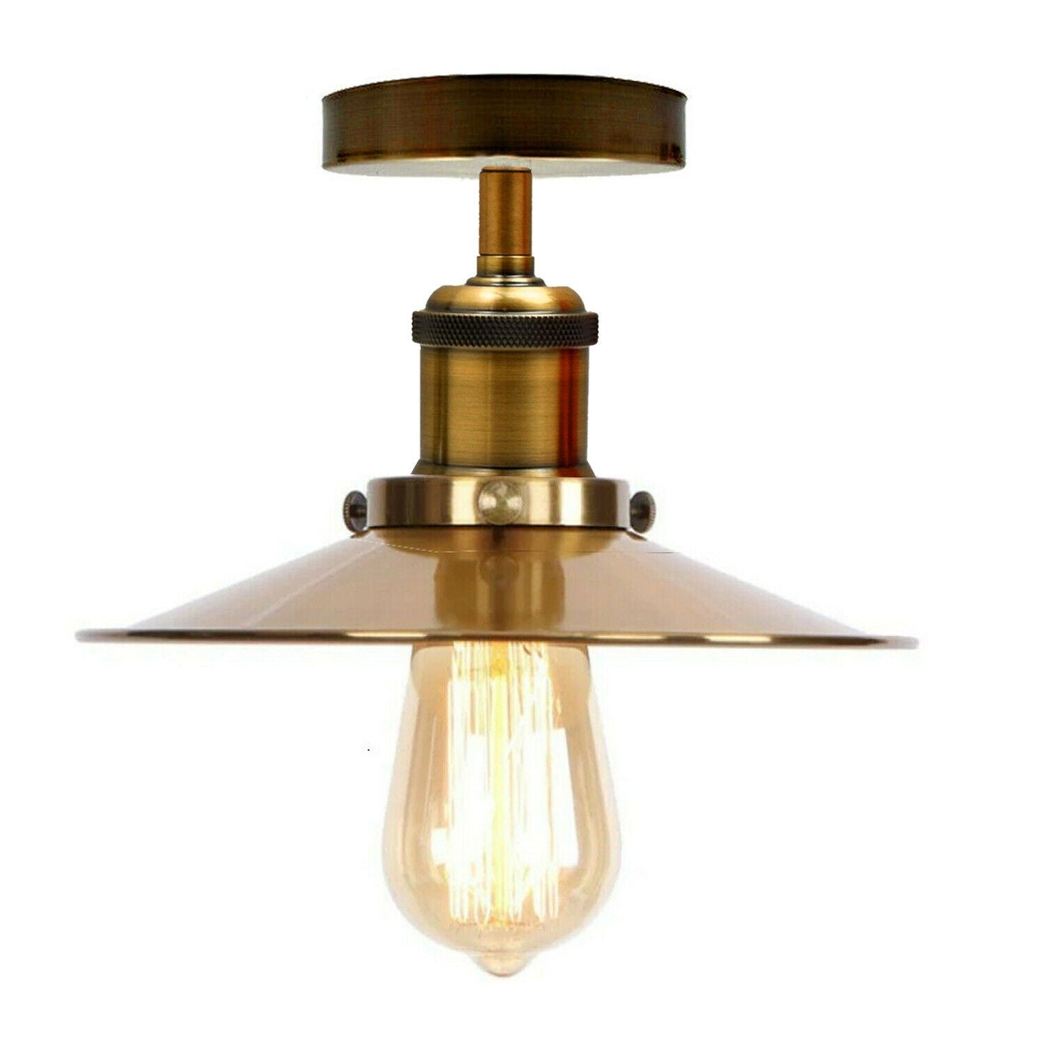 Modern Vintage Industrial Flush Mount Metal Ceiling Light Pendant Light Shade~2202 - LEDSone UK Ltd
