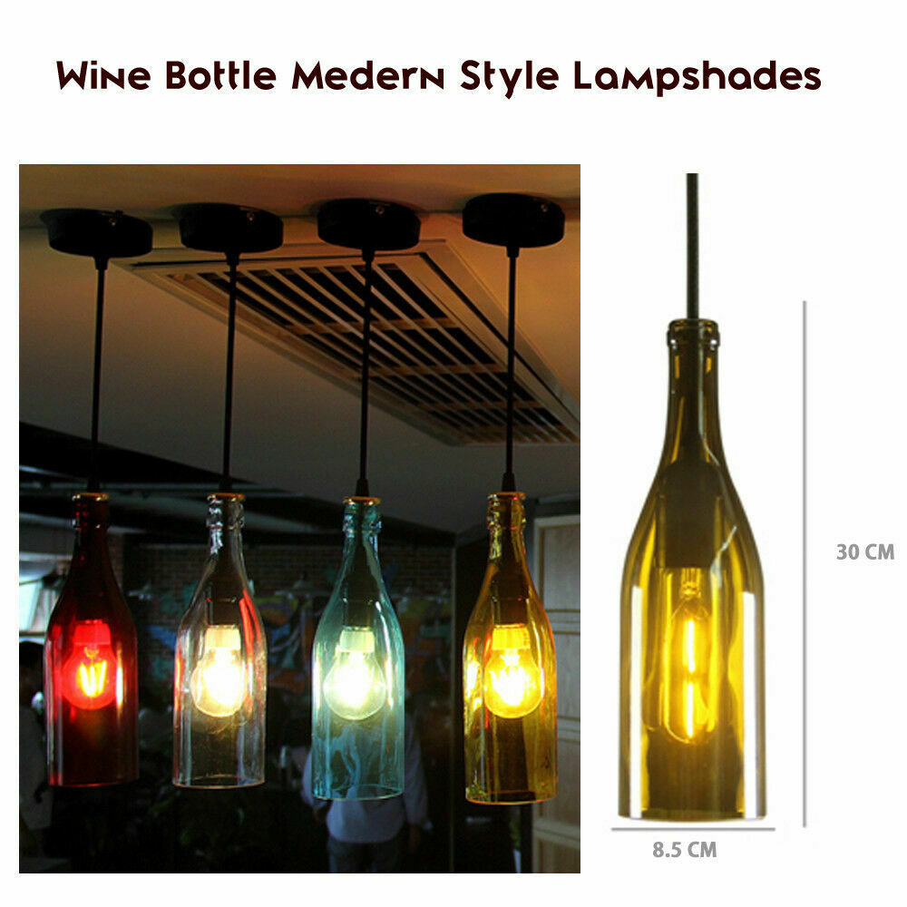 Vintage Retro Wine bottle Ceiling Pendant Light Lamp Shade Chandelier light UK~2228 - LEDSone UK Ltd