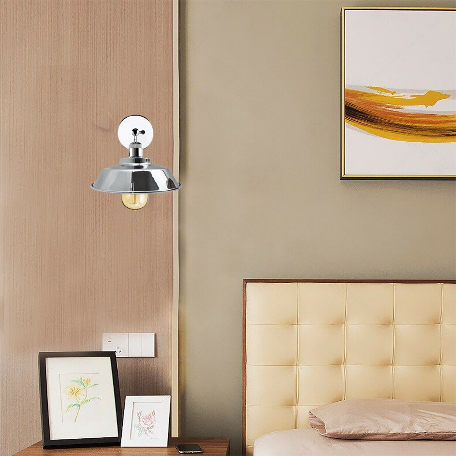 Retro Industrial Chrome colour Wall Sconce Lamp Shade Adjustable Edison Wall Light~2013 - LEDSone UK Ltd