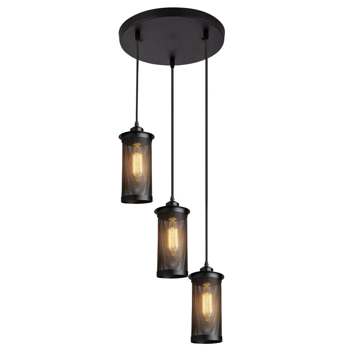 Modern Vintage Industrial Retro Loft Cluster Ceiling Lamp Shade Pendant Light UK~2148 - LEDSone UK Ltd