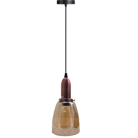 Retro Ceiling Light Glass Vintage Industrial E27 Base Holder Pendant Lamp UK~2090