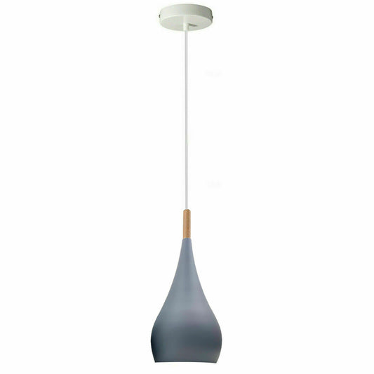 Grey colour Retro Style Metal Ceiling Hanging Pendant Light Shade Modern Design~1650 - LEDSone UK Ltd