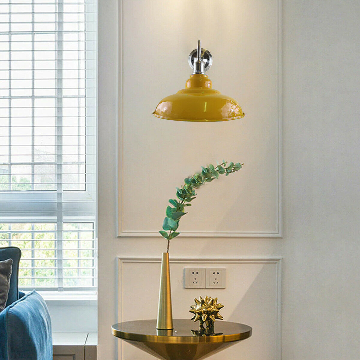 Yellow colour Modern Industrial Indoor Wall Light Fitting Painted Metal Lounge Lamp~1659 - LEDSone UK Ltd