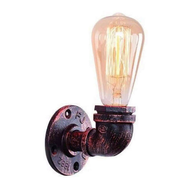 Vintage industriële waterpijplamp, retro-licht, steampunk wandlamp + gratis lamp ~ 2136 – Rustiek Rood