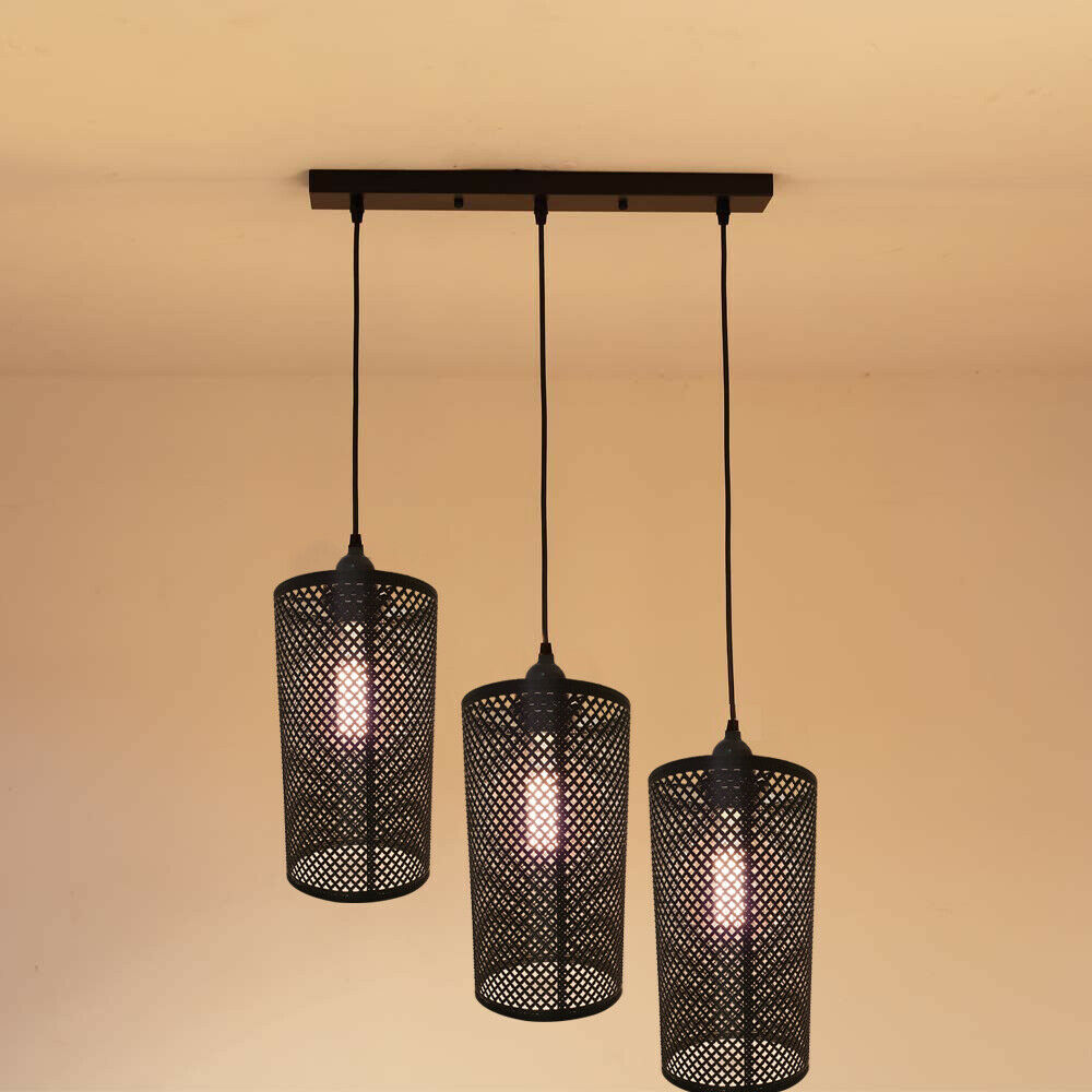 3 Light Barrel shape Large Fitting Net Wire Cage Shade Ceiling Industrial Geometric - Shop for LED lights - Transformers - Lampshades - Holders | LEDSone UK