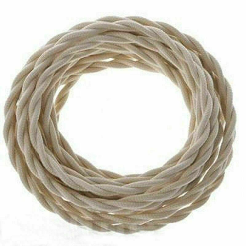 2 Core Braided Fabric Twisted and Round Cable Lighting Lamp Flex Vintage - Shop for LED lights - Transformers - Lampshades - Holders | LEDSone UK