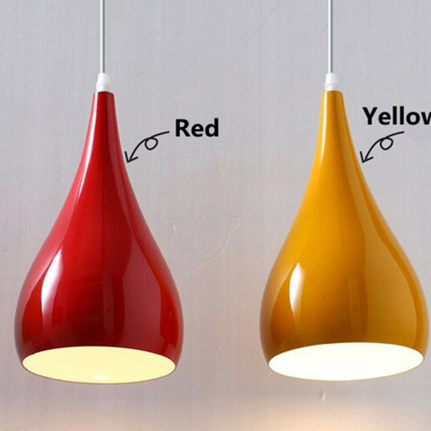 Retro Drop Light Shades Modern Ceiling Pendant Lampshades Metal Various Colours~2048 - LEDSone UK Ltd