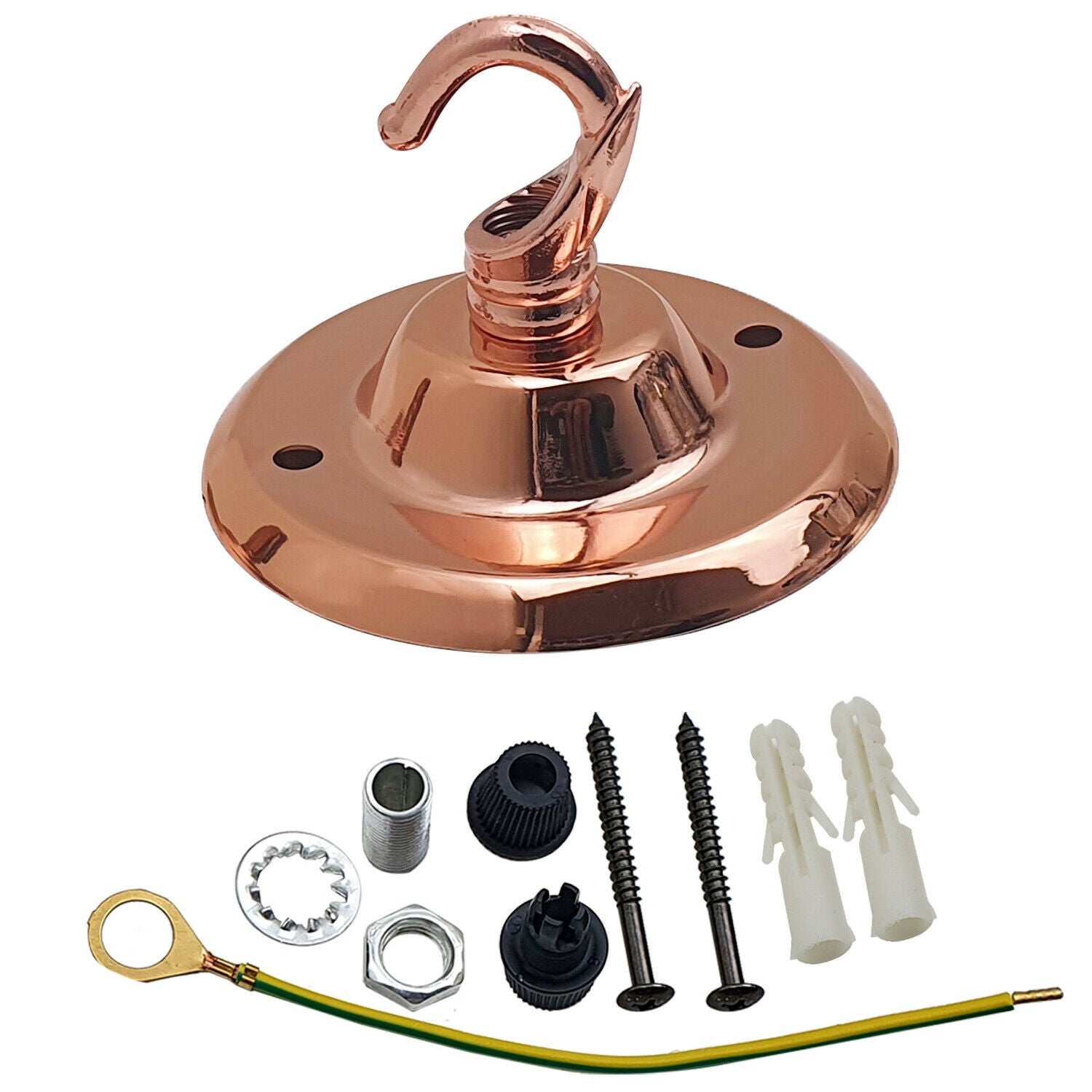 75mm Front Fitting Color Ceiling Hook With Single Point Drop Outlet Plate~1448 - LEDSone UK Ltd