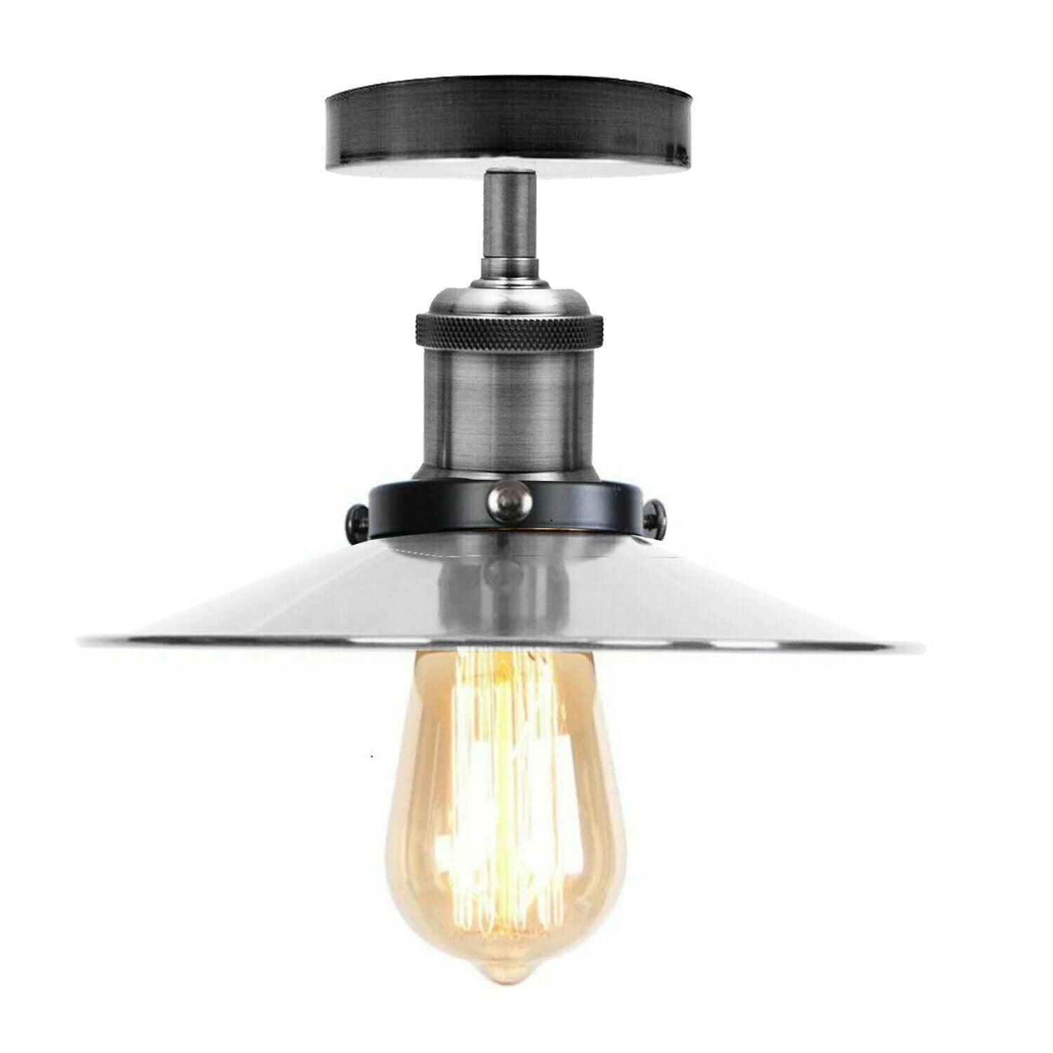 Modern Vintage Industrial Flush Mount Metal Ceiling Light Pendant Light Shade~2202 - LEDSone UK Ltd