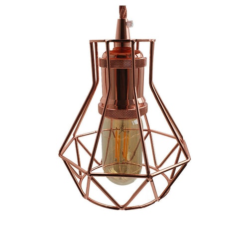 Vintage Industrial Lamp Light Antique Retro E27 Fitting Rose Gold~2131